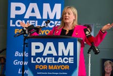 Hammonds Plains - St. Margarets councillor Pam Lovelace announces her candidacy for mayor at a press conference at Mount Saint Vincent University on Friday, May 3, 2024.
Ryan Taplin - The Chronicle Herald