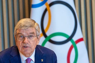 International Olympic Committee (IOC) President Thomas Bach attends the opening of the Executive Board meeting at the Olympic House in Lausanne, Switzerland, March 19, 2024.