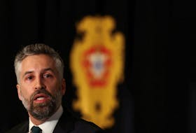 Portuguese Socialist Party (PS) Secretary General Pedro Nuno Santos talks to the media after meeting with President Marcelo Rebelo de Sousa in Belem Palace, following the general elections in Lisbon, Portugal, March 19, 2024.