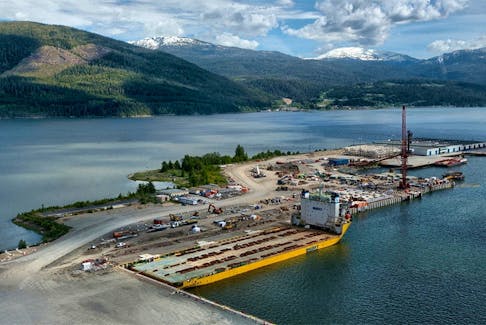 The marine offloading facility at the LNG Canada site is pictured, in Kitimat, Canada, September 2022. LNG Canada/Handout/ File Photo