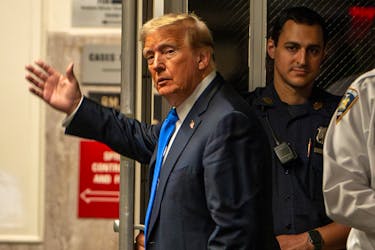 Former U.S. President Donald Trump attends trial at Manhattan Criminal Court New York City, U.S. May 30, 2024. Steven Hirsch/Pool via REUTERS