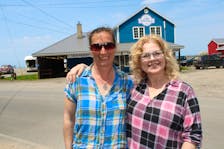 Victoria Hamilton, left, and Jeanette Joudrey are excited to welcome people into the Harbourville Trading Company on June 1.  
Jason Malloy