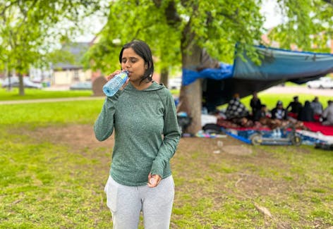 Foreign workers who have been on a dry hunger strike protesting the province's new immigration policy, had their first sip of water in days after suspending the hunger strike on May 31. Navpreet Navpreet, one of the protestors, said the organizers have met with provincial immigration officers and they have agreed to stop the dry hunger strike while they work to address their concerns. Vivian Ulinwa • SaltWire