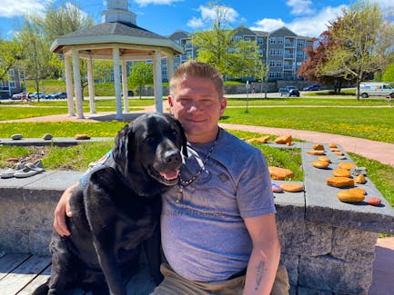Greg Janes of Corner Brook said his service dog Ace is a very special dog and after six and half years it’s time for him to retire. Ace is being promoted to the role of family pet and will stay with Janes and will also spend time with his other family members. - Diane Crocker/SaltWire