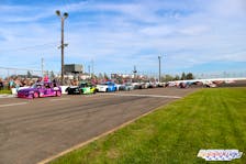 Cars line up for kids rides at Oyster Bed Speedway. Kids rides will be offered on June 1 about 30 minutes before the 6 p.m. green flag. Reegan MacAulay. Photo • Special to The Guardian