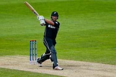 Britain Cricket - New Zealand v Sri Lanka - ICC Champions Trophy Warm Up Match - Edgbaston - 30/5/17 New Zealand's Corey Anderson hits a six to win the match Action Images via Reuters / Andrew Boyers Livepic/File photo