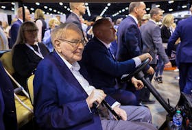Berkshire Hathaway Chairman Warren Buffett attends the Berkshire Hathaway Inc annual shareholders' meeting in Omaha, Nebraska, U.S., May 3, 2024.