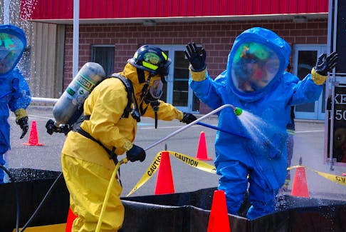 Members of the Cape Breton Fire and Emergency Services' hazardous materials team, then a volunteer unit, participating in training in 2022. Cape Breton Regional Municipality said the Hazmat unit is now staffed by career firefighters at Sydney Station 2 in an effort to improve emergency response times. CONTRIBUTED/CAPE BRETON REGIONAL HAZARDOUS MATERIAL TEAM