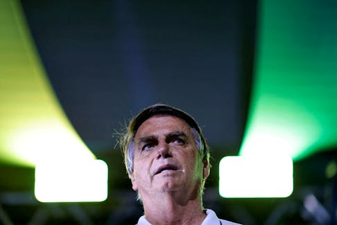 Former Brazilian President Jair Bolsonaro takes part in a state meeting of the Liberal Party, in Goiania, Brazil, April 4, 2024.