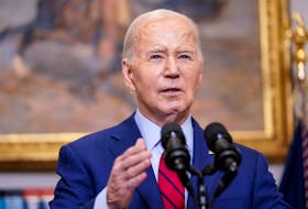 U.S. President Joe Biden speaks about student protests at U.S. universities amid the ongoing conflict between Israel and Hamas during brief remarks in the Roosevelt Room at the White House in Washington, U.S., May 2, 2024. REUTERS/Nathan Howard/File Photo