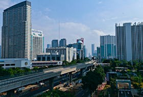 A general view of the city skyline of  Jakarta, the capital city of Indonesia, August 5, 2021.