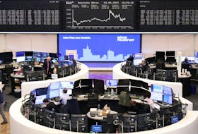 The German share price index DAX graph is pictured at the stock exchange in Frankfurt, Germany, May 3, 2024.    