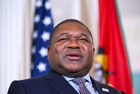 Mozambique President Filipe Jacinto Nyusi speaks to reporters ahead of a meeting with U.S. Secretary of State Antony Blinken during the US-Africa Leaders Summit at the Walter E. Washington Convention Center in Washington, DC, U.S., December 14, 2022. Mandel Ngan/Pool via