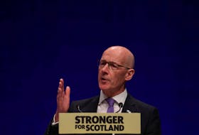 John Swinney speaks at the SNP Annual National Conference in Aberdeen, Scotland, Britain October 9, 2022.