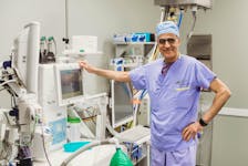 Dr. Mohammad Ghafari, Anesthetist at Aberdeen Hospital, displays new anesthesia equipment funded by Aberdeen Health Foundation. The equipment is providing better patient outcomes with increased functionality and reduced environmental impact. Contributed