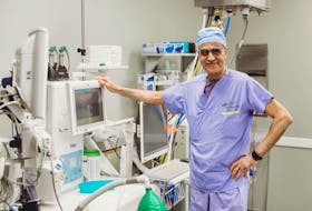 Dr. Mohammad Ghafari, Anesthetist at Aberdeen Hospital, displays new anesthesia equipment funded by Aberdeen Health Foundation. The equipment is providing better patient outcomes with increased functionality and reduced environmental impact. Contributed