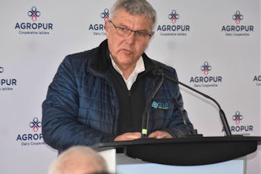 Truro Mayor Bill Mills spoke about how important the Agropur plant has been to the Truro Business Park over the years.