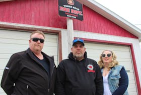 From left, former Tower Road Volunteer Fire Department deputy chief Robert Clamp and firefighters Scott MacNeil and Mary Ruth Joseph. say they are seeking answers regarding the now-shuttered department’s finances. They are also claiming thousands of dollars have gone missing. IAN NATHANSON/CAPE BRETON POST