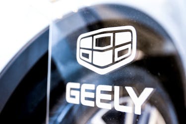 A view shows the logo of Chinese automobile manufacturer Geely at a dealership in Moscow, Russia, March 23, 2023.