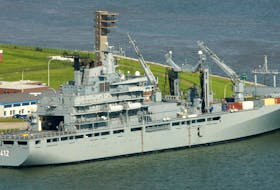 German Navy combat support ship Frankfurt am Main is moored at the northern German naval base of Wilhelmshaven September 20, 2006.