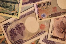 Examples of Japanese yen banknotes are displayed at a factory of the National Printing Bureau producing Bank of Japan notes at a media event about a new series of banknotes scheduled to be introduced in 2024, in Tokyo, Japan, November 21, 2022.