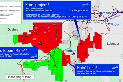 Champion Iron Ore has registered the Kami project in Labrador west with the provincial government. Courtesy of Champion