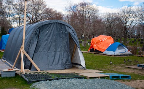 Tents at the Green Road Park designated encampment site on Tuesday, May 7, 2024.
Ryan Taplin - The Chronicle Herald