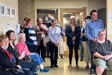 Members of the Roseway Hospital Auxiliary were joined by local dignitaries and health care providers during a celebration to mark the completion of completely digitizing the X-ray department at Roseway Hospital on May 3. Kathy Johnson