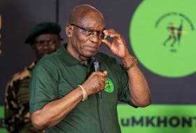 Former South African President, Jacob Zuma speaks about his political future at a press conference in Orlando East, Soweto, Johannesburg, South Africa, December 16, 2023.