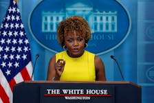White House Press Secretary Karine Jean-Pierre answers questions during the press briefing at the White House in Washington, U.S., May 3, 2024.