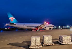 A China Southern Airlines cargo flight at Greater Moncton International Airport. (Via facebook.com/MonctonYQM)