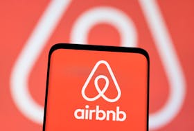 Airbnb logo is seen displayed in this illustration taken, May 3, 2022.