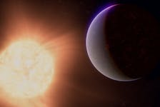 An artist's concept shows the exoplanet 55 Cancri e, also called Janssen, a so-called super-Earth, a rocky planet significantly larger than Earth but smaller than Neptune, along with the star it orbits in this undated illustration released by NASA. NASA, ESA, CSA, Ralf Crawford (STScI)/Handout via REUTERS.