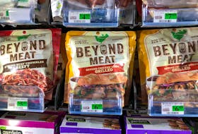 Products from Beyond Meat Inc, the vegan burger maker, are shown for sale at a market in Encinitas, California, U.S., June 5, 2019. 