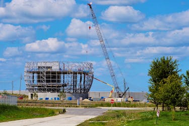 General view as construction continues on the Foxconn manufacturing complex in Mt. Pleasant, Wisconsin, U.S., August 19, 2020.  