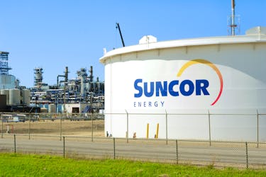 Suncor Energy facility is seen in Sherwood Park, Alberta, Canada August 21, 2019.
