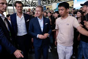 Oliver Zipse, CEO of BMW, visits the Beijing International Automotive Exhibition, or Auto China 2024, in Beijing, China, April 25, 2024.