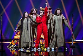 Participant Manizha of Russia performs during the Jury Grand Final dress rehearsal of the 2021 Eurovision Song Contest in Rotterdam, Netherlands May 21, 2021.