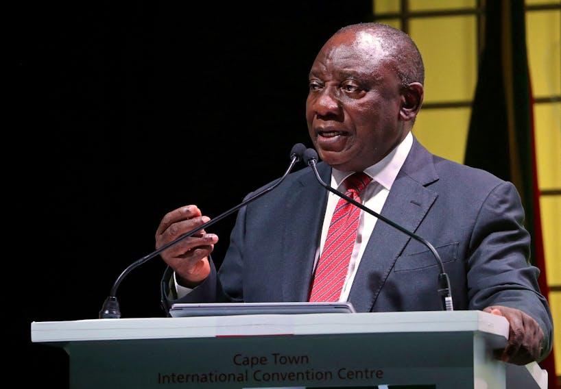 South Africa's President Cyril Ramaphosa addresses the Investing in African Mining Indaba conference in Cape Town, South Africa February 5, 2019.