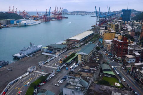 A general view of a port in Keelung, Taiwan, January 7, 2022.