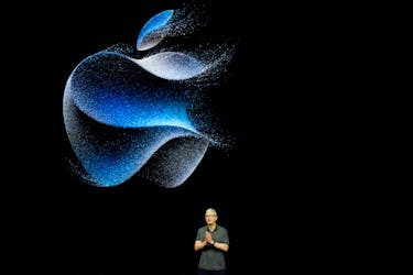 Apple CEO Tim Cook attends the 'Wonderlust' event at the company's headquarters in Cupertino, California, U.S. September 12, 2023.