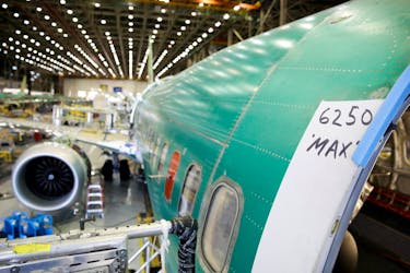 Boeing's new 737 MAX-9 is pictured under construction at their production facility in Renton, Washington, U.S., February 13, 2017. 