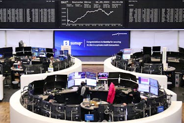 The German share price index DAX graph is pictured at the stock exchange in Frankfurt, Germany, May 6, 2024.