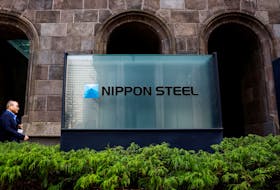 Nippon Steel logo is displayed at the company's headquarters in Tokyo, Japan April 1, 2024. 