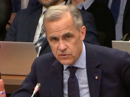 Former Bank of Canada governor Mark Carney appears before the Senate banking committee on Wednesday, May 8, 2024.