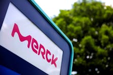 The Merck logo is seen at an office building in Singapore January 17, 2018.     