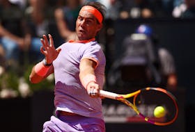 Tennis - Italian Open - Foro Italico, Rome, Italy - May 9, 2024 Spain's Rafael Nadal in action during his round of 128 match against Belgium's Zizou Bergs