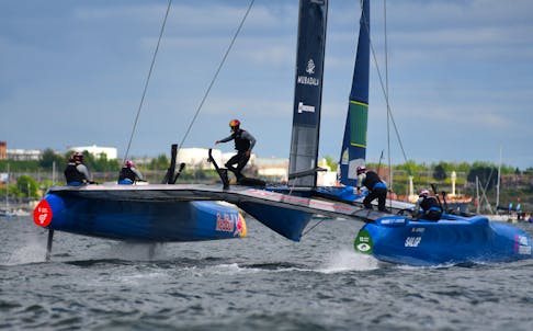 The American boat, led by driver Taylor Canfield, competes in the first race of the day during Sail GP action in Halifax on Saturday, June 1, 2024.
Ryan Taplin - The Chronicle Herald