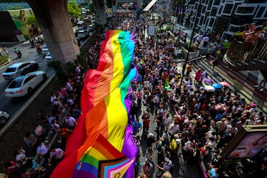 People take part in the annual LGBTQ Pride parade in Bangkok, Thailand, June 4, 2023.