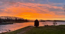 A sunset photo from Chris Thibedeau's property in Rocco Point in the Municipality of Argyle. He and other waterfront property owners are concerned with the process to pre-approve sites for aquaculture applications in the municipality. CONTRIBUTED